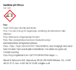 Saniklar pH Minus faremaerkning