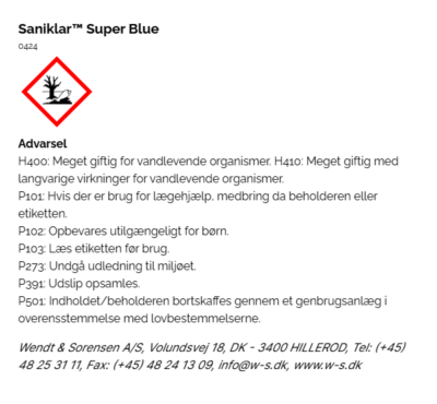 Saniklar™ Super Blue faremaerkning