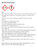 SpaCare Active Oxygen faremaerkning