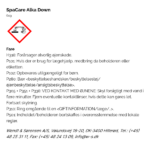 SpaCare Alka Down faremaerkning