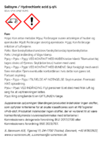 Saltsyre Hydrochloric acid 5 9% faremaerkning