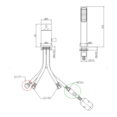 danline armatur i krom til spa 1