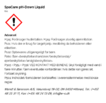 SpaCare pH Down Liquid faremaerkning