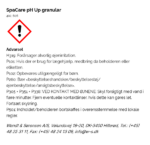 SpaCare pH Up granular faremaerkning