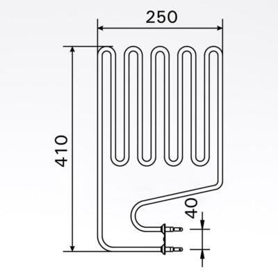 59 200013 welldana 0  sauna element 2000w 230v terminaler i bunden