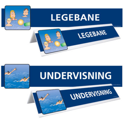 bukket akryl bassinskilte undervisning legebane