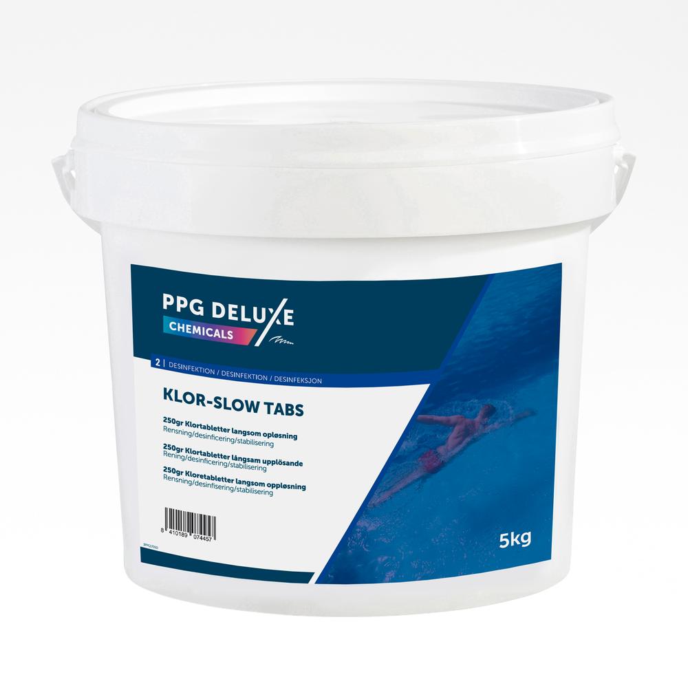 17-1000025_welldana_0_klor_tab_250gr_slow_5kg Klor tab 250 gr slow 5kg PPG Deluxe - Rensning/desinficering/stabilisering - Billede 1