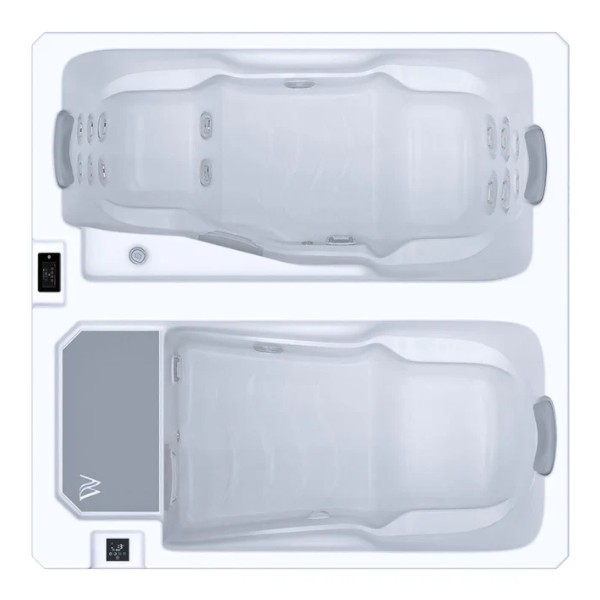 Wellis Iceland Duo top-view Wellis Iceland Duo kombineret koldtvandskar og spabad - Billede 1